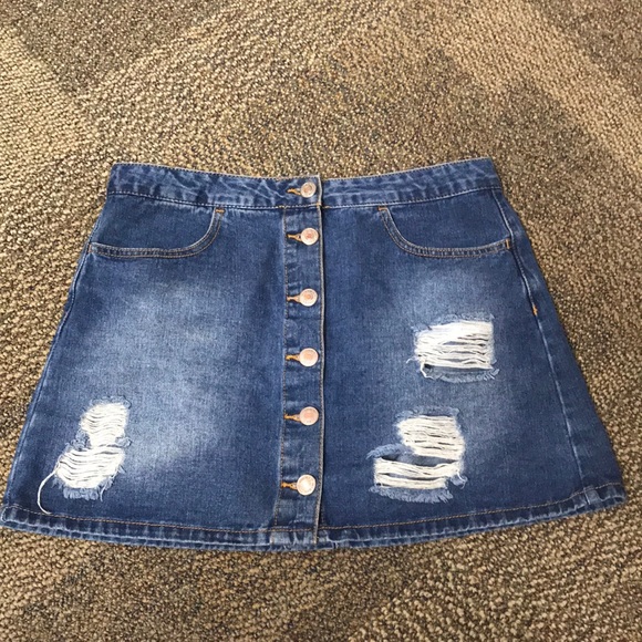 Forever 2 High Waisted Jean Skirt 
